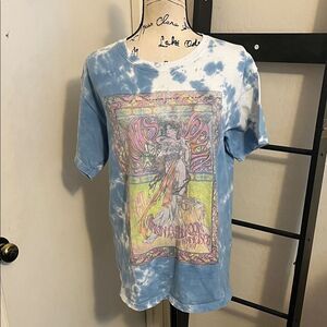 Janis Joplin Live At The Avalon Ballroom Blue Tie-Dye Graphic Pullover T-Shirt
